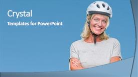 Presentation with cyclist - Amazing slides having safety helmet over isolated background backdrop and a teal colored foreground