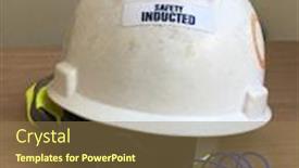  Presentation with safety - Cool new presentation theme with helmet with earprobes and induction backdrop and a coral colored foreground