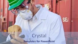  Presentation with inspector - Slide set having safety-inspector-holding-biological-material background and a sky blue colored foreground