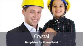  Presentation with mechanical engineers mechanical engineering science - Theme with safety kids - father and son as engineers background and a  colored foreground