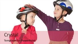  Presentation with childs - Beautiful slides featuring safety kids - studio shot of childs backdrop and a red colored foreground