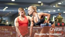  Presentation with weightlifting - Amazing slides having safety lifting - fitness sport exercising bodybuilding backdrop and a tawny brown colored foreground