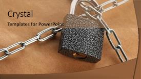  Presentation with animals food chain - Slide deck with safety lock - parcel with chain and padlock background and a coral colored foreground