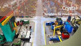  Presentation with manufacturing safety - Beautiful presentation theme featuring safety manufacturing - industry factory iron works steel backdrop and a coral colored foreground