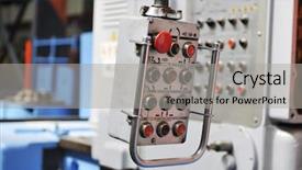  Presentation with manufacturing safety - Presentation theme with safety manufacturing - iron works steel and machine background and a light gray colored foreground