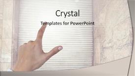  Presentation with air - Presentation theme enhanced with safety medical workplace - digital composite of hand touching background and a white colored foreground