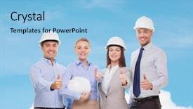  Presentation with safety meeting - Presentation enhanced with safety meeting - business architecture and office concept background and a  colored foreground