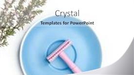  Presentation with hair care - Slides having safety-metal-razor-female-hair background and a white colored foreground