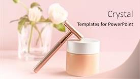  Presentation with hair care - PPT layouts featuring safety-metal-razor-female-hair background and a lemonade colored foreground