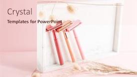  Presentation with razor - PPT theme consisting of safety-metal-razor-female-hair background and a lemonade colored foreground