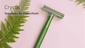  Presentation with hair care - Theme enhanced with safety-metal-razor-female-hair background and a lemonade colored foreground