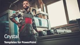  Presentation with carpenter - Slide set consisting of safety mill - carpenter doing his job background and a dark gray colored foreground