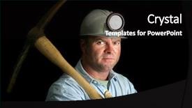  Presentation with coal mine - Amazing theme having coal miner with his pickax backdrop and a black colored foreground