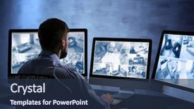  Presentation with monitoring - Colorful slide deck enhanced with safety of private property backdrop and a tawny brown colored foreground