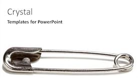  Presentation with safety - Theme consisting of safety-pin-focus-on-backside background and a white colored foreground