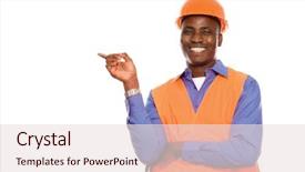  Presentation with black-man - Slide set featuring safety ppe - black man african american construction background and a lemonade colored foreground