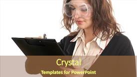  Presentation with inspector - Audience pleasing PPT theme consisting of safety ppe - female engineer inspector writing backdrop and a tawny brown colored foreground