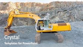  Presentation with worker safety - Amazing presentation having safety ppe - mine worker operating excavator backdrop and a gray colored foreground