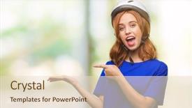  Presentation with cyclist - Theme enhanced with safety presentation - young beautiful woman wearing cyclist background and a  colored foreground