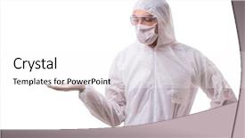  Presentation with white - Audience pleasing PPT theme consisting of protection radiation - man in protective suit isolated backdrop and a white colored foreground