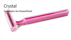  Presentation with razor - Presentation theme having safety razor on white background background and a white colored foreground