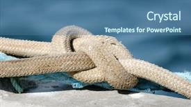  Presentation with boat - PPT layouts featuring waterworks - safety rope of a boat background and a ocean colored foreground