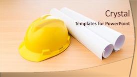  Presentation with hat - Amazing presentation theme having safety security - drawings and hard hat backdrop and a lemonade colored foreground