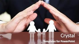  Presentation with crystal logistics and supply chain - Slide deck with safety security - female hands and chain family background and a tawny brown colored foreground