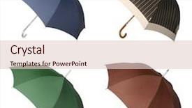  Presentation with octopus on isolated white - PPT theme enhanced with safety shower - four umbrella isolated on white background and a  colored foreground