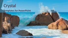  Presentation with waves - PPT layouts consisting of safety shower - magnificent seychelles breaking big waves background and a light blue colored foreground