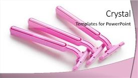  Presentation with pink and white - Presentation theme enhanced with safety shower - pink lady shaver on white background and a  colored foreground
