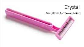  Presentation with pink and white - Cool new theme with safety shower - pink lady shaver on white backdrop and a  colored foreground