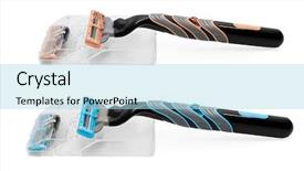  Presentation with white astronomy - Audience pleasing presentation consisting of safety shower - razors on white backdrop and a  colored foreground