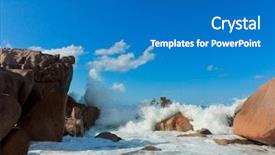  Presentation with foam - PPT layouts enhanced with safety shower - sunlit sea foam magnificent seychelles background and a  colored foreground