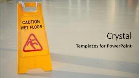  Presentation with caution - Presentation theme featuring safety signs - close up shot background and a mint green colored foreground