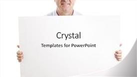  Presentation with worker safety - Theme with safety signs - friendly construction worker holding background and a white colored foreground