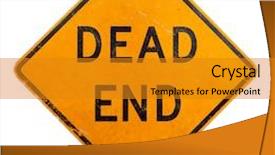  Presentation with road yellow - Beautiful PPT layouts featuring safety signs - yellow dead end road sign backdrop and a gold colored foreground