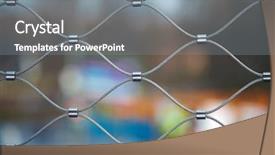  Presentation with steel construction - PPT theme with safety steel construction - close up of wire fence background and a gray colored foreground