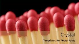  Presentation with safety - Cool new presentation theme with safety team - line of red matchsticks shallow backdrop and a yellow colored foreground