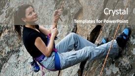  Presentation with rock climber - PPT layouts featuring safety training - rock climber hanging background and a gray colored foreground