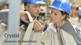  Presentation with safety training - Beautiful presentation theme featuring safety training - supplier with engineer checking backdrop and a mint green colored foreground