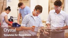  Presentation with safety training - Presentation with safety training - teacher helping college students studying background and a coral colored foreground