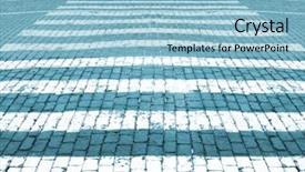  Presentation with road marking - Slide deck having safety transport - white lines of road marking background and a light blue colored foreground