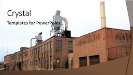  Presentation with gloomy - Colorful presentation theme enhanced with safety warehouse workplace - old brick factory backdrop and a  colored foreground