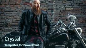  Presentation with two wheeler - Slide deck consisting of road safety week - biker poses on chopper two-wheeled background and a  colored foreground