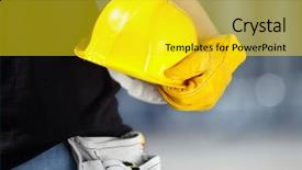  Presentation with safety work - PPT theme having safety work - construction background and a yellow colored foreground