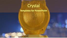  Presentation with caution - Beautiful PPT theme featuring safety work zone - caution yellow light at night backdrop and a  colored foreground