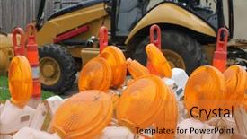 Presentation with safety work - Amazing theme having safety work zone - traffic lights and barricade backdrop and a gold colored foreground