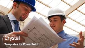  Presentation with safety workplace - PPT layouts featuring safety workplace - architect talking to investor background and a tawny brown colored foreground