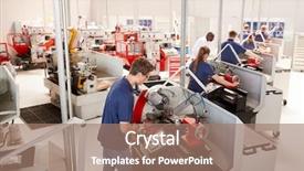  Presentation with engineering engineer or safety officer - Slide deck enhanced with safety workplace theif - engineer inspecting apprentices at their background and a coral colored foreground